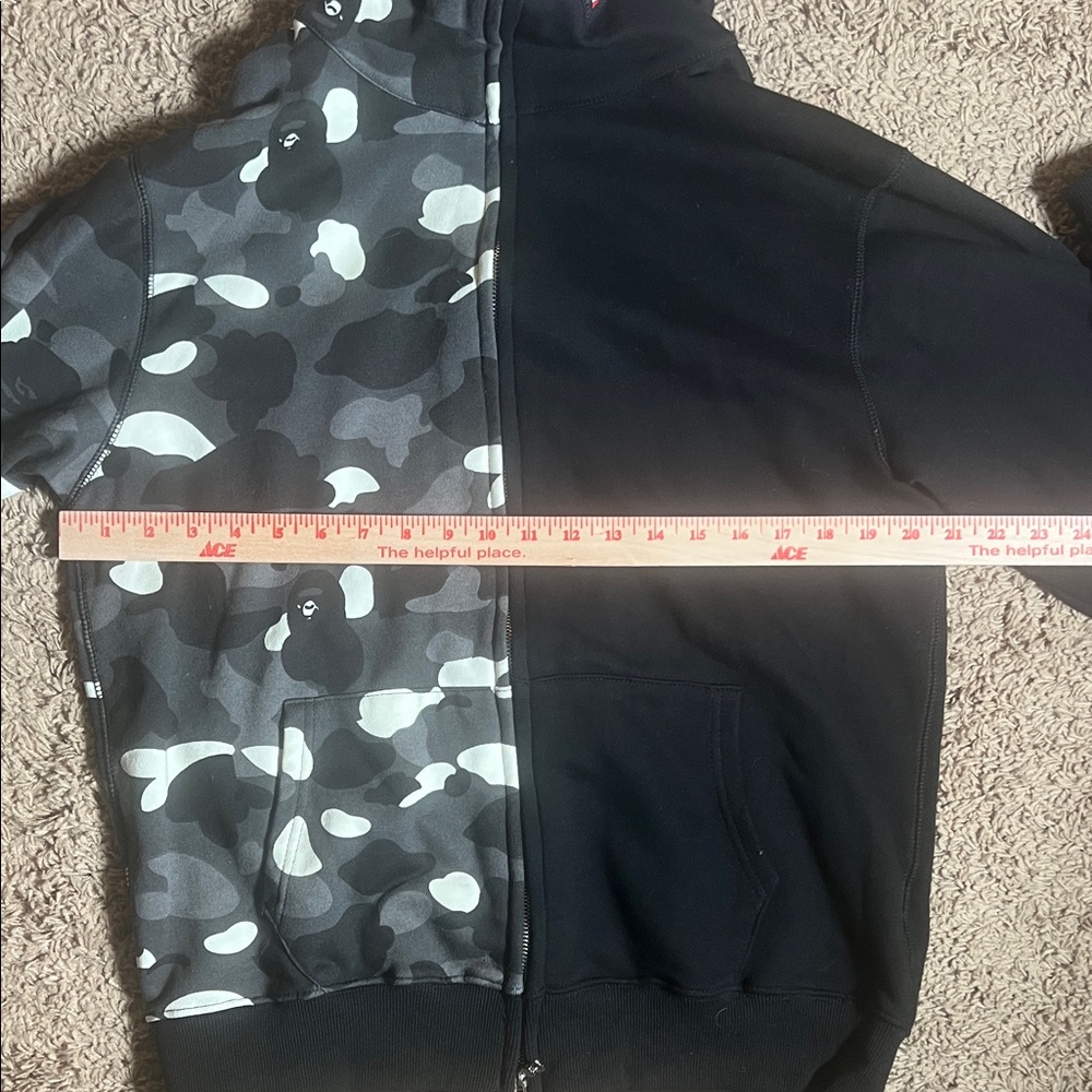 A Bathing Ape Kids Black and Camo Hoodie Jacket Size XL - Picture 4 of 8